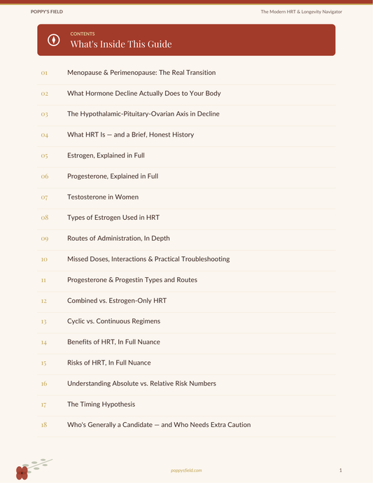 The Modern HRT & Longevity Navigator — Poppy's Field (preview 1)