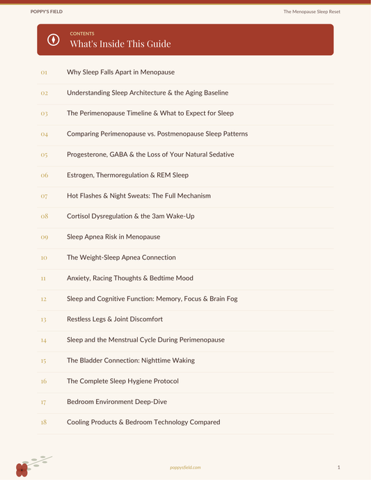 Menopause Sleep Log & Reset Journal | 60-Day Sleep Tracker | Night Sweats Hot Flashes | Instant Download — Poppy's Field (preview 1)