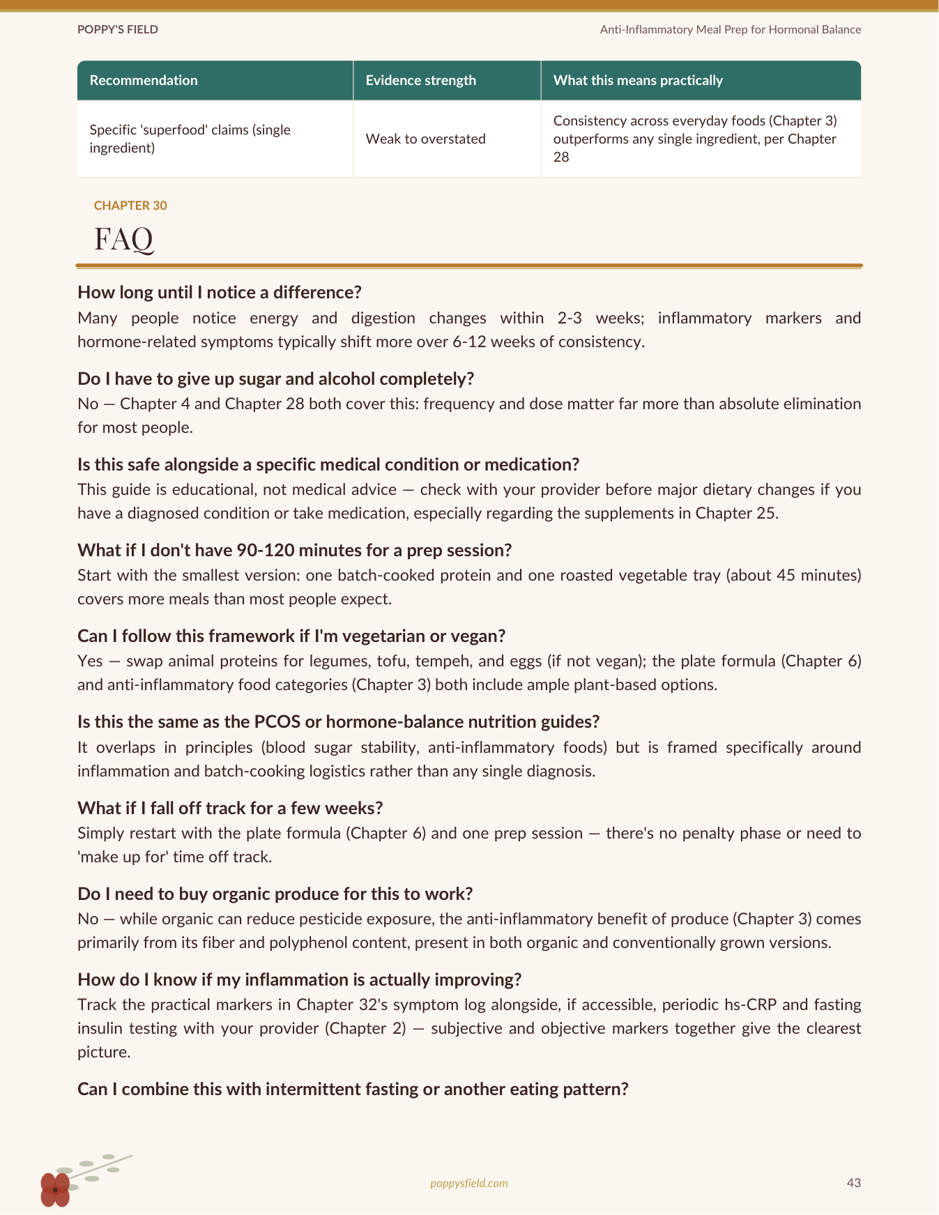Anti-Inflammatory Meal Prep for Hormonal Balance | High-Protein 8-Week Planner Blood Sugar Women | Instant Download — Poppy's Field (preview 4)