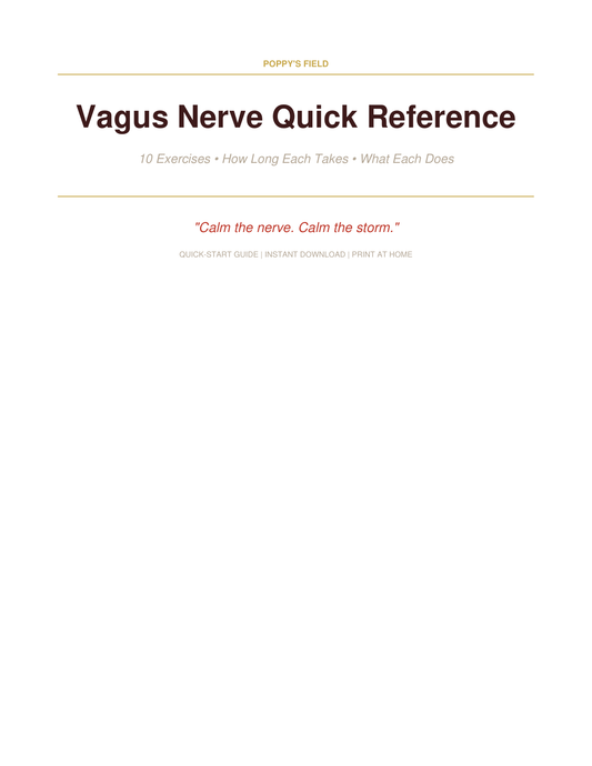 Vagus Nerve Quick Reference — Poppy's Field (preview page 1)