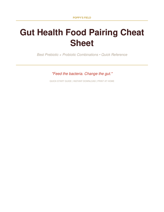 Gut Health Food Pairing Cheat Sheet | 15 Best Probiotic + Prebiotic Combinations | Instant Download — Poppy's Field (preview 1)
