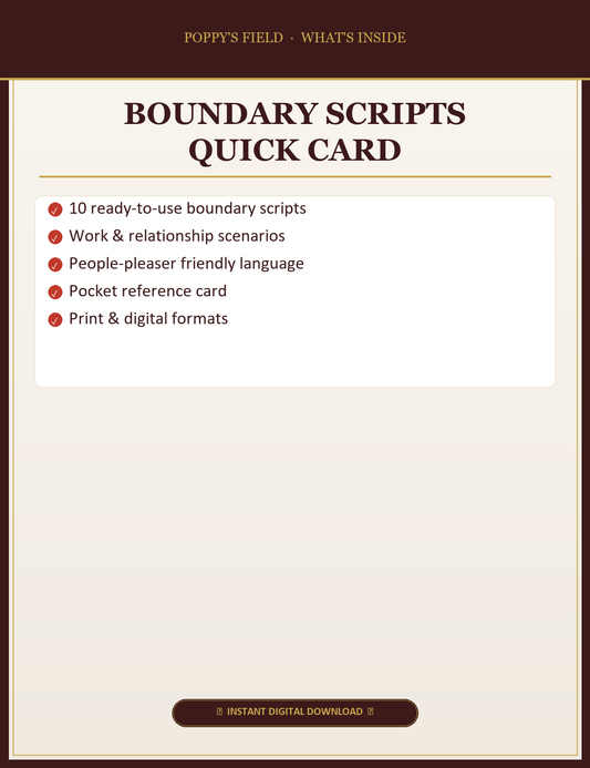 Boundary Scripts Quick Card — What's Inside