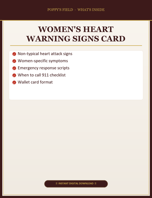 Women's Heart Warning Signs Card — What's Inside