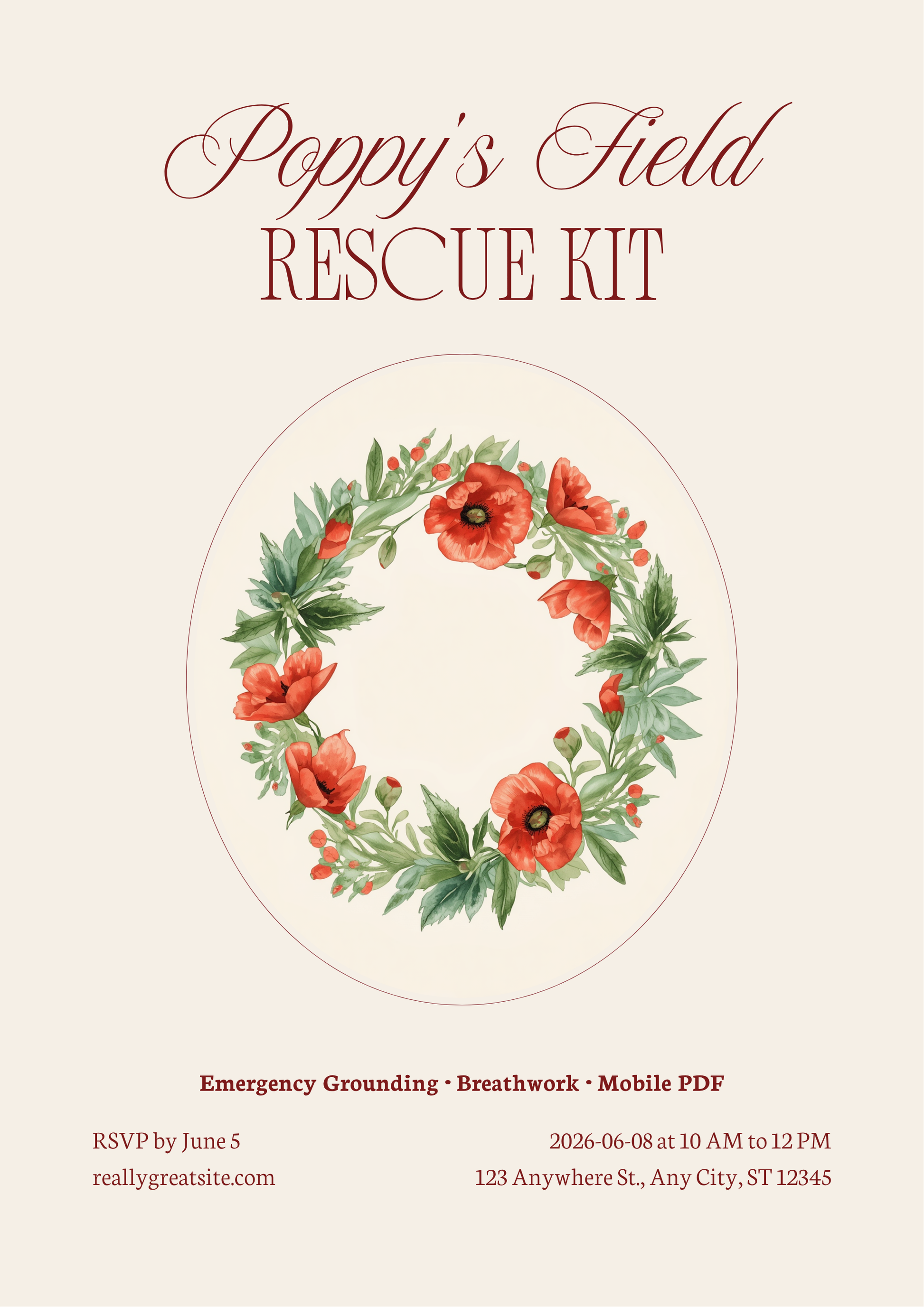 The Panic Attack Rescue Kit - Emergency Grounding Breathwork Mobile PDF - Poppys Field