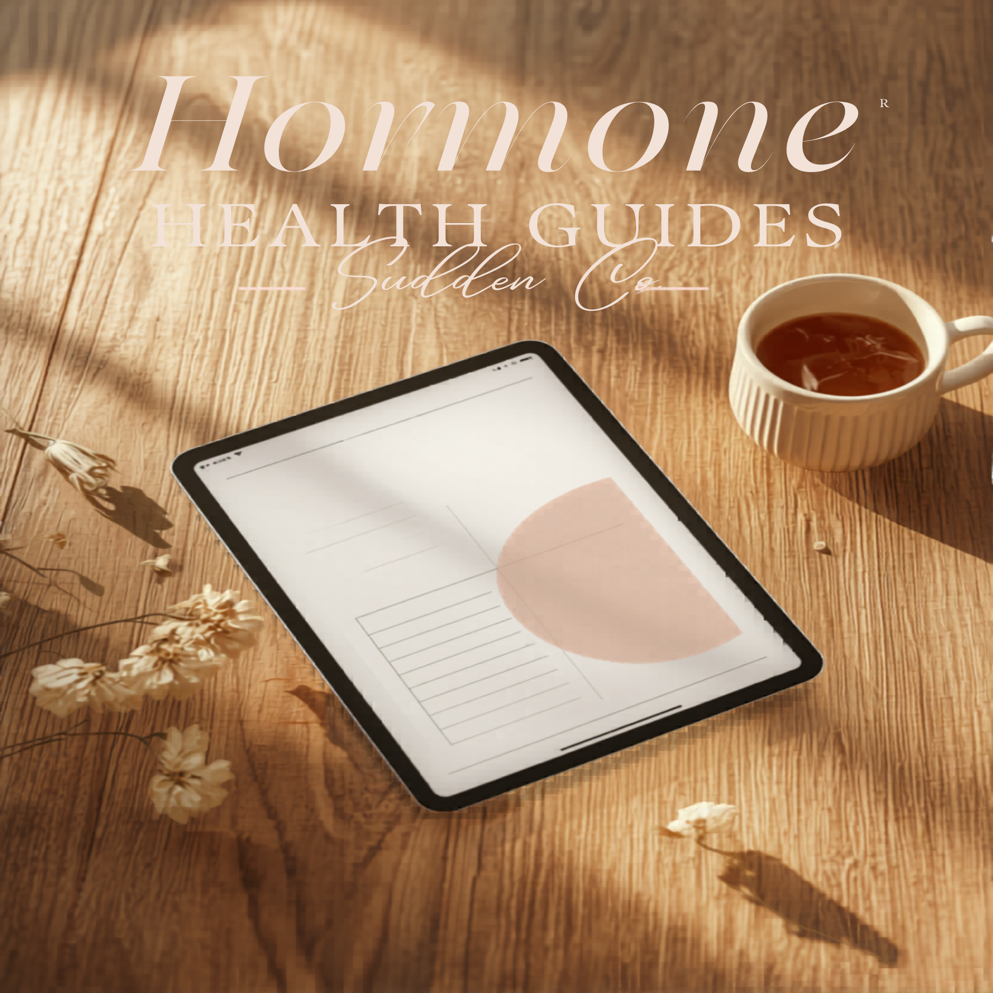 Poppy's Field hormone and perimenopause wellness guides — lifestyle mockup