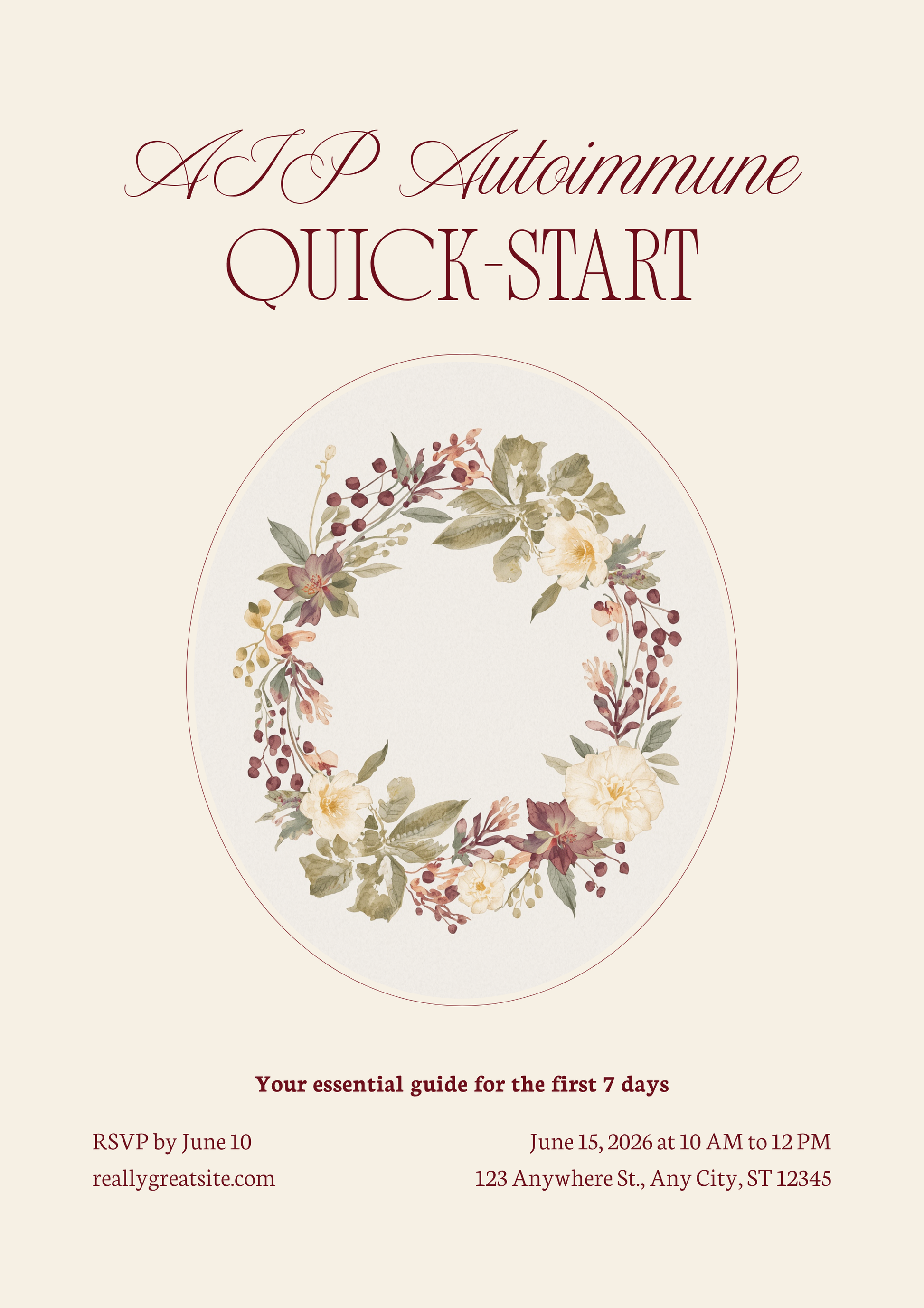 AIP Quick-Start Cheat Sheet - Autoimmune Protocol Phase 1 Food List - Poppys Field