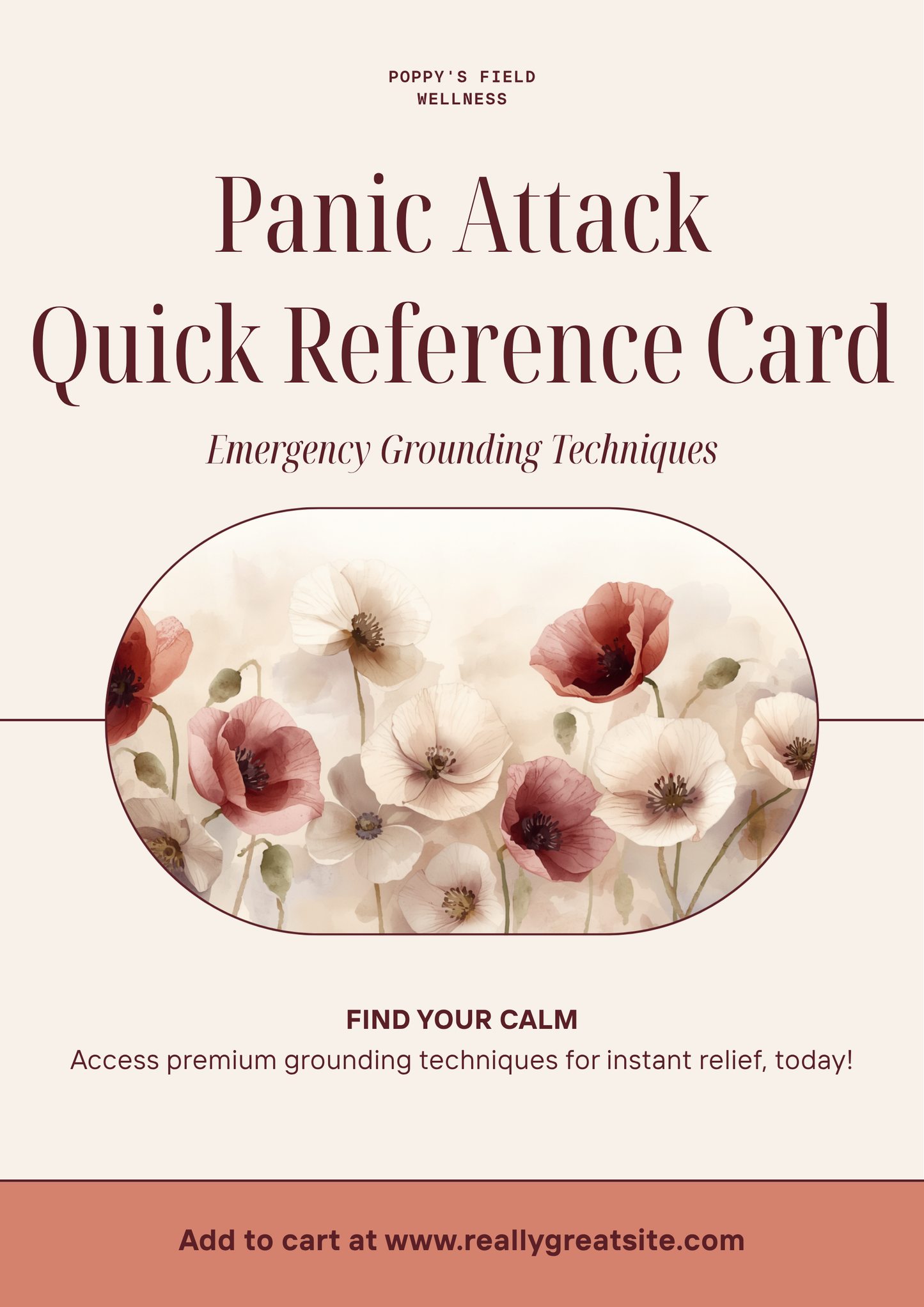 Panic Attack Quick Reference Card - Emergency Grounding - Poppys Field