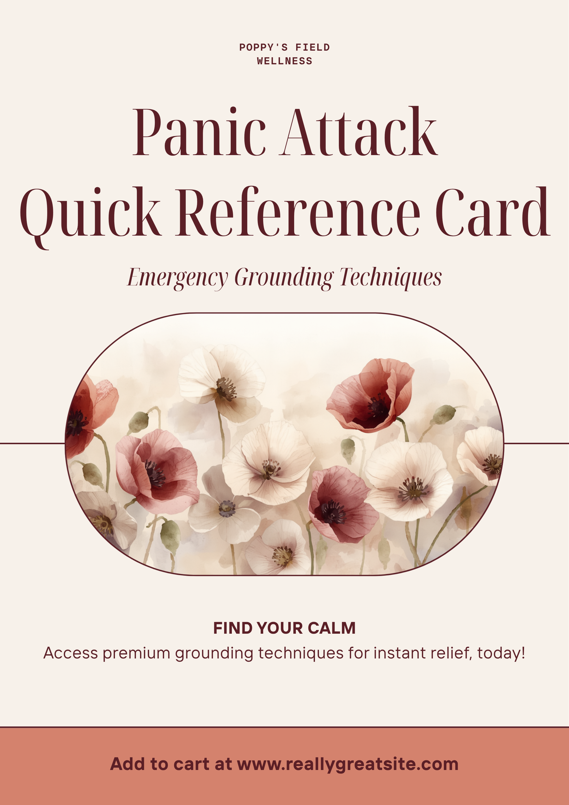 Panic Attack Quick Reference Card - Emergency Grounding - Poppys Field