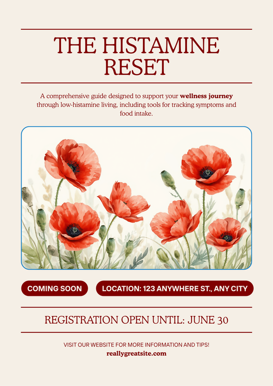 The Histamine Reset - Low-Histamine Food Diary Symptom Tracker MCAS - Poppys Field