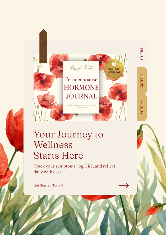Perimenopause Hormone Journal - 6-Month Daily Symptom Tracker - Poppys Field