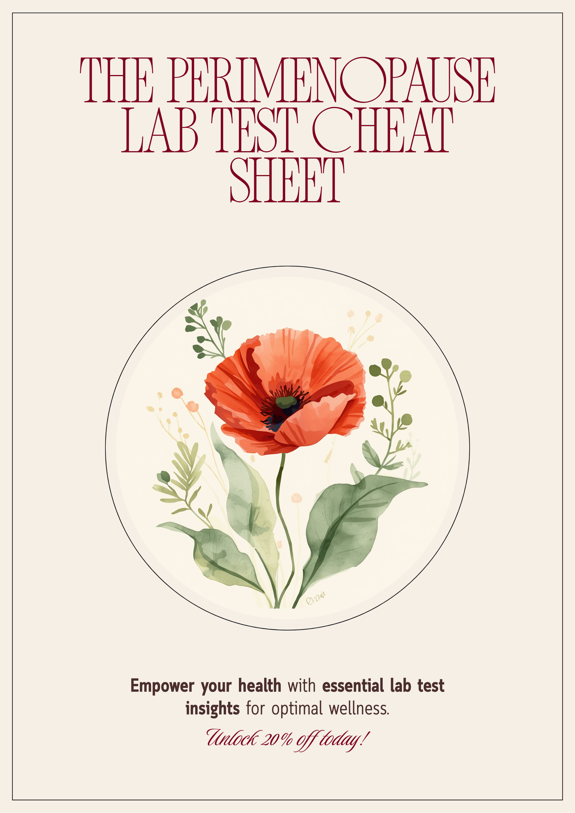 The Perimenopause Lab Test Cheat Sheet - FSH LH Progesterone Ferritin Optimal Ranges - Poppys Field