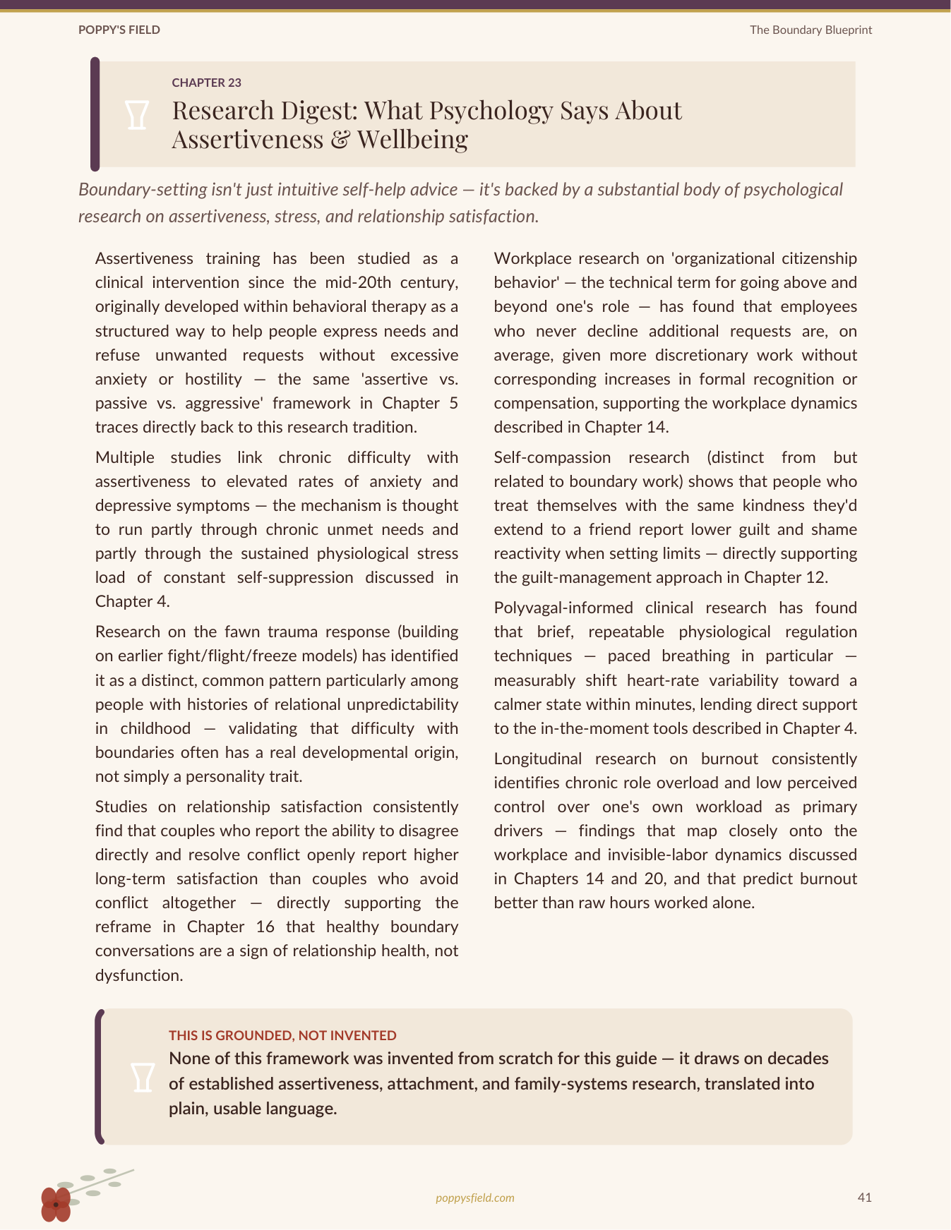 The Boundary Blueprint | Script-Based Journal for Workplace Agency | People-Pleasers Guide | Instant Download — Poppy's Field (preview 4)