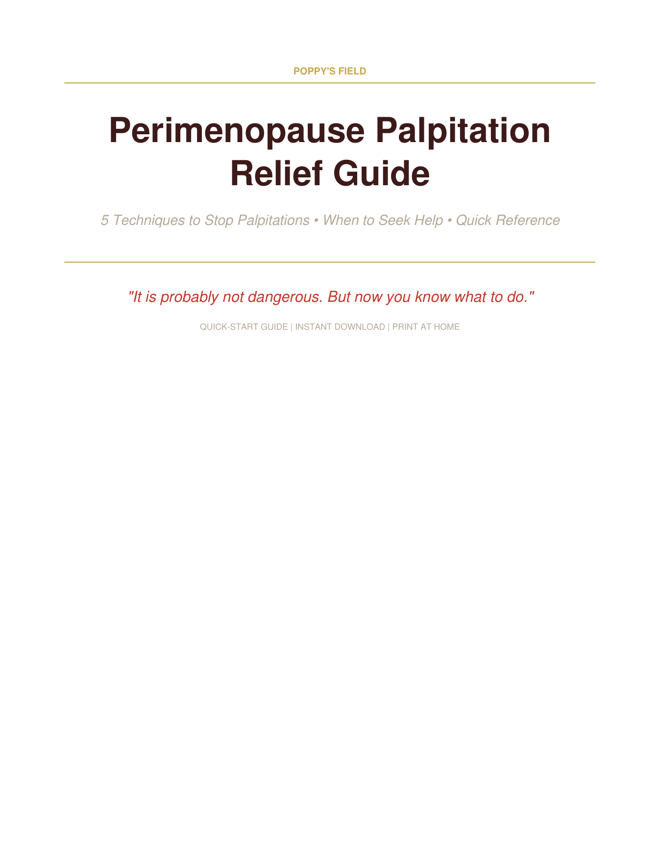 Perimenopause Palpitation Tracker & Symptom Log | Heart Flutters, Vagal Maneuvers Reference — Poppy's Field (preview 1)