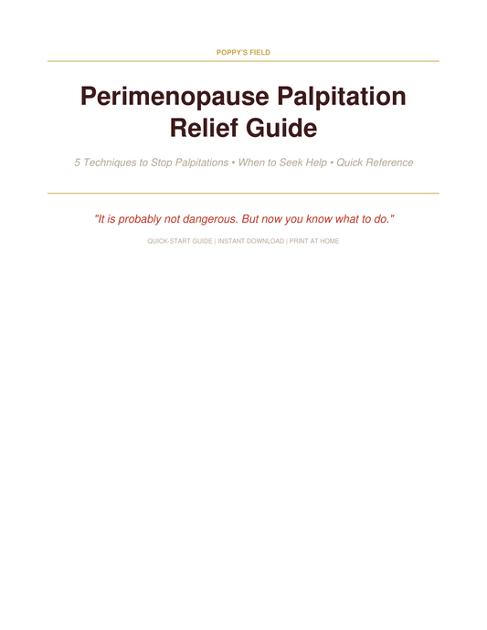 Perimenopause Palpitation Tracker & Symptom Log | Heart Flutters, Vagal Maneuvers Reference — Poppy's Field (preview 1)