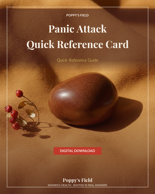 Panic Attack Quick Reference Card | 5-4-3-2-1 Grounding Breathwork Mobile PDF | Instant Download — Poppy's Field (hero)