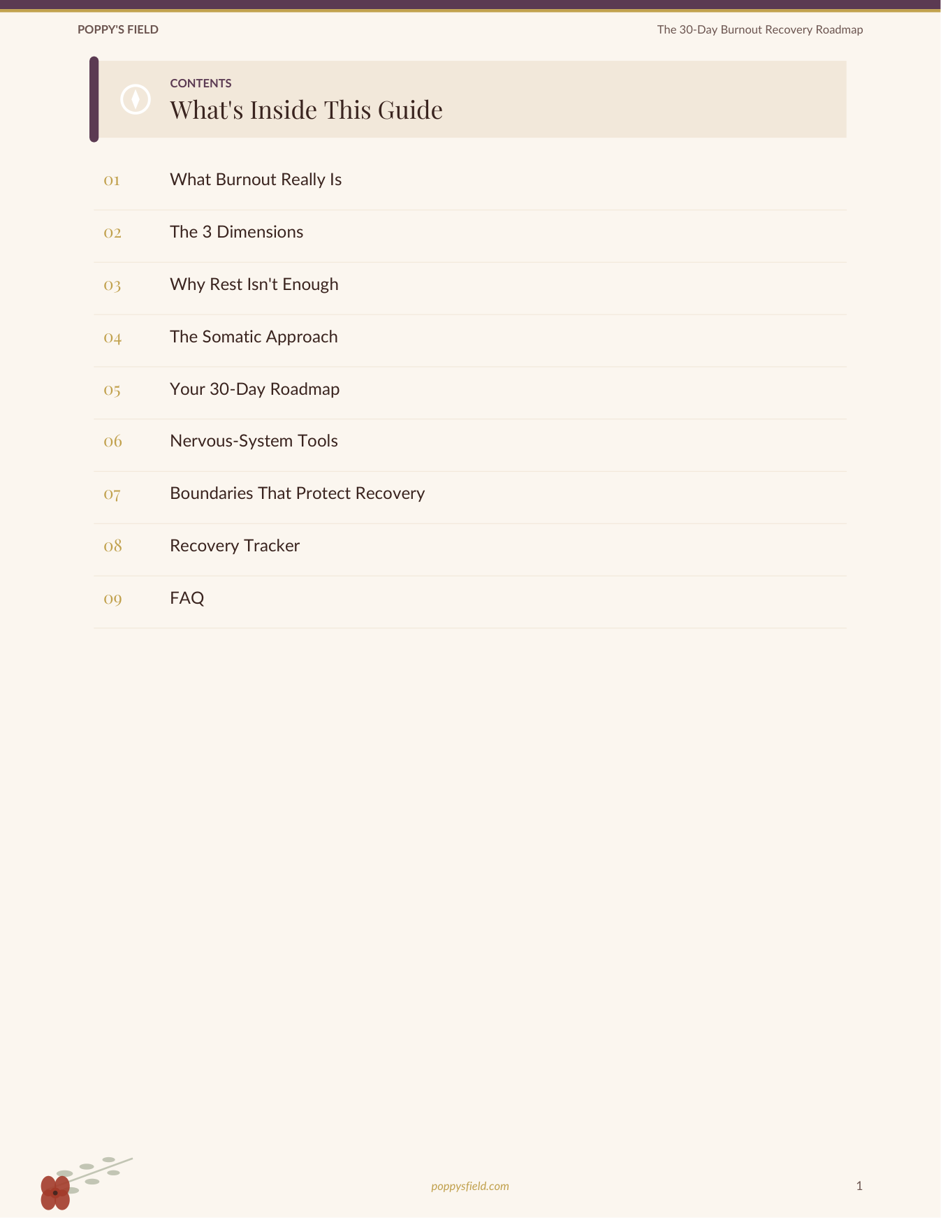 The Complete Burnout Recovery System — Poppy's Field (preview 2)