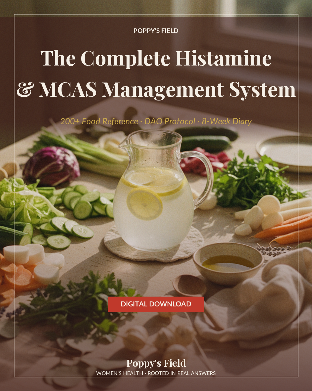 The Complete Histamine & MCAS Management System — Poppy's Field (hero)