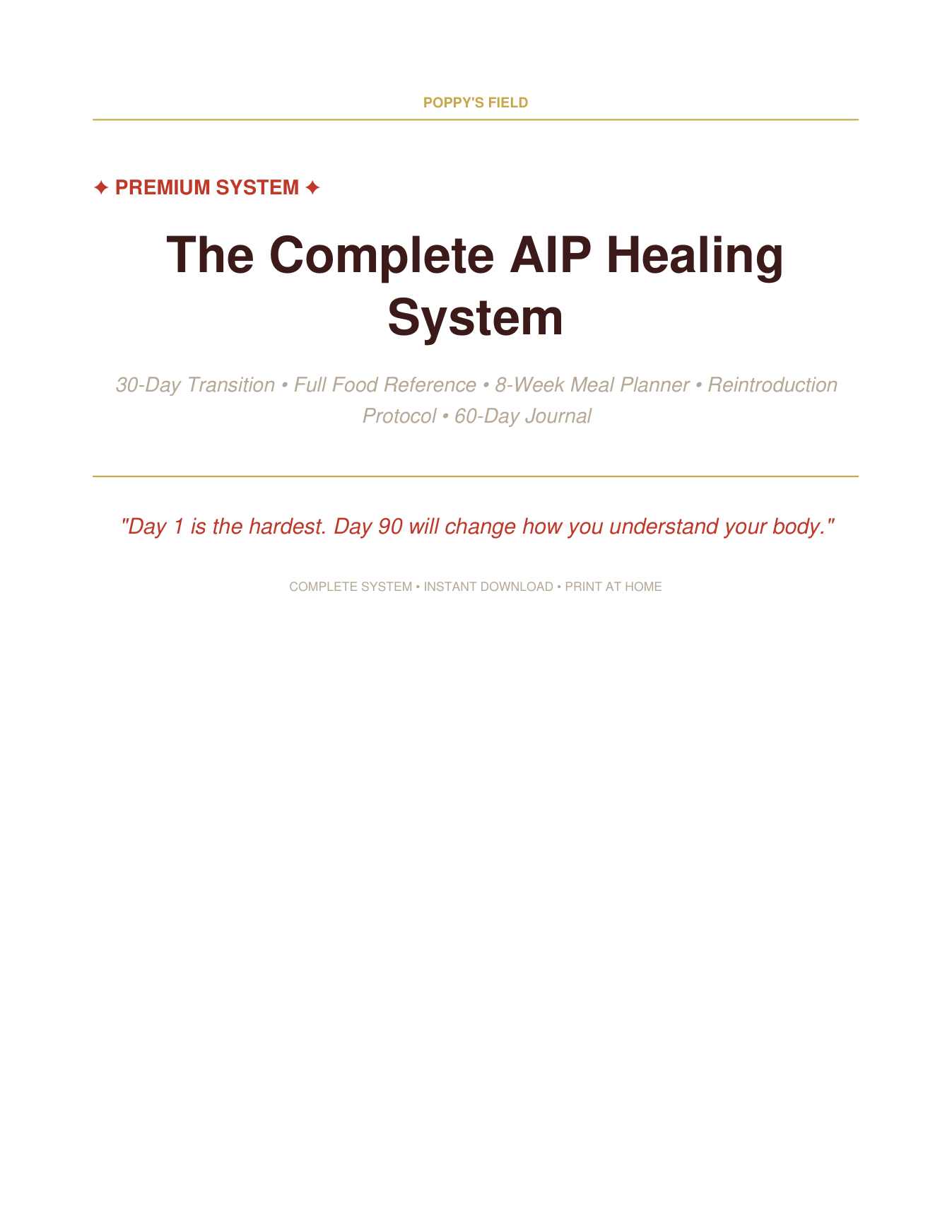 The Complete AIP Healing System — Poppy's Field (preview 1)