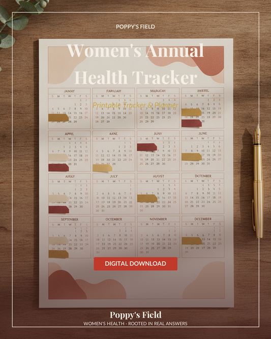 Women's Annual Health Tracker | 12-Month Wellness Planner Lab Results Goal Journal — Poppy's Field