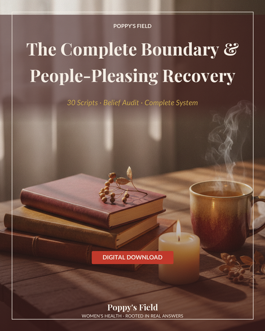 The Complete Boundary & People-Pleasing Recovery System — Poppy's Field (hero)