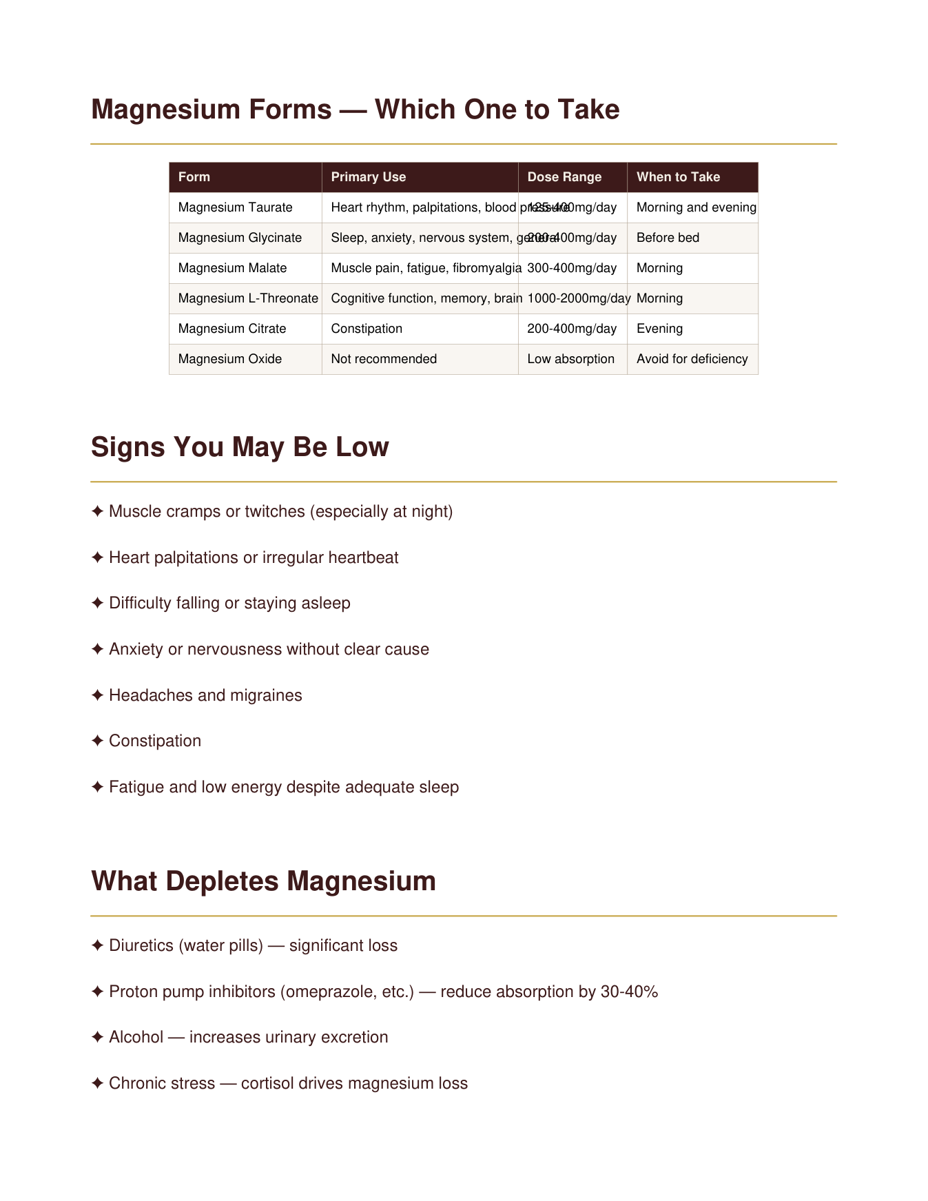 Magnesium Quick Reference Guide | Which Form for Heart Sleep Anxiety Muscle Pain | Instant Download — Poppy's Field (preview 2)
