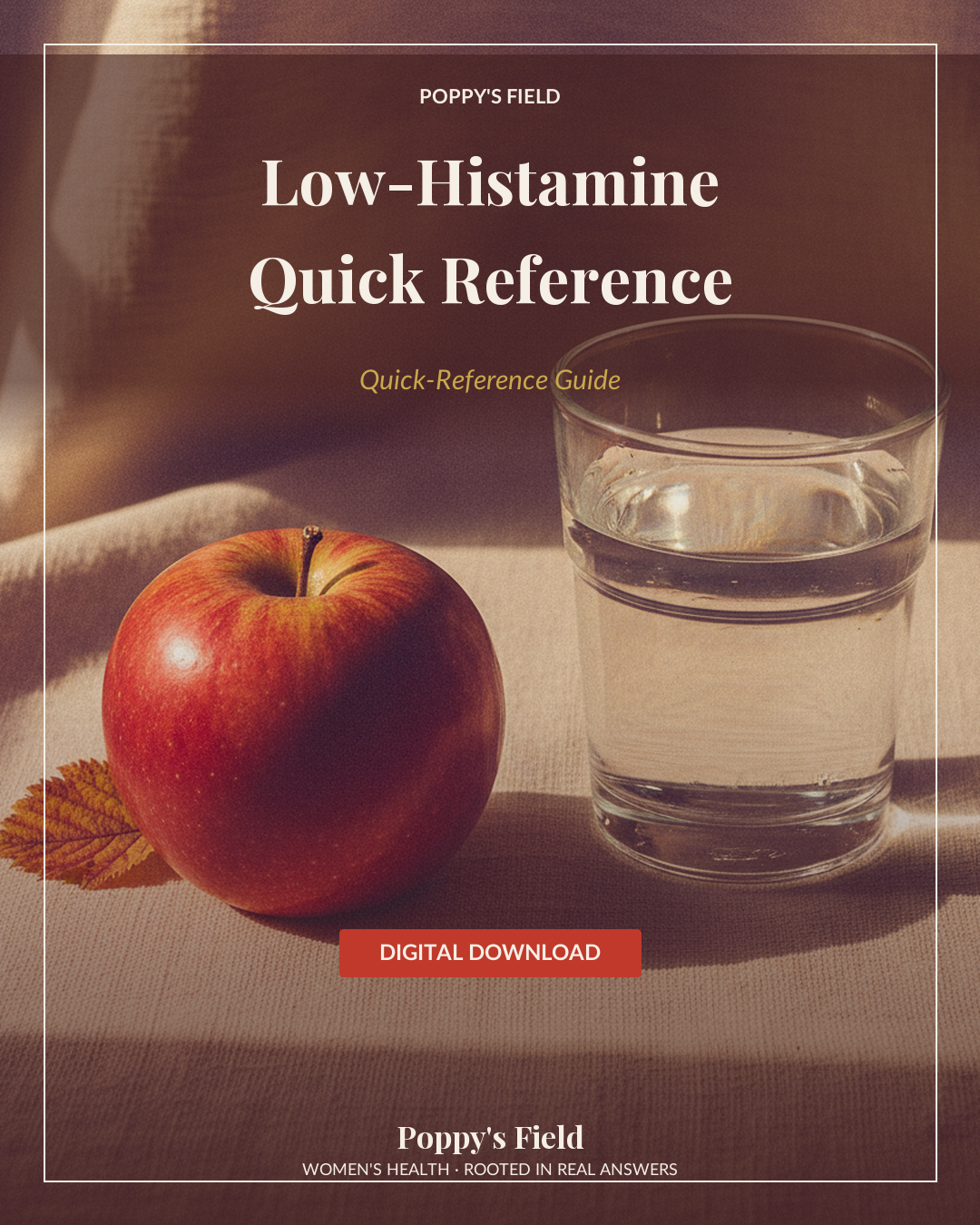 Low-Histamine Quick Reference | Safe vs Avoid Food List Histamine Bucket Guide | Instant Download — Poppy's Field (hero)
