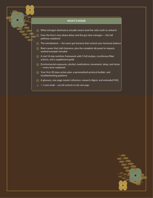 Gut Health & Estrogen Clearance | Estrobolome Detox Guide Estrogen Dominance Journal | Instant Download — Poppy's Field (preview 1)