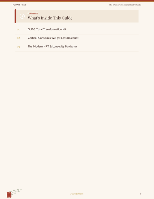 The Women's Hormone Health Bundle | GLP-1 Kit + Cortisol Blueprint + HRT Navigator — Poppy's Field (preview 1)