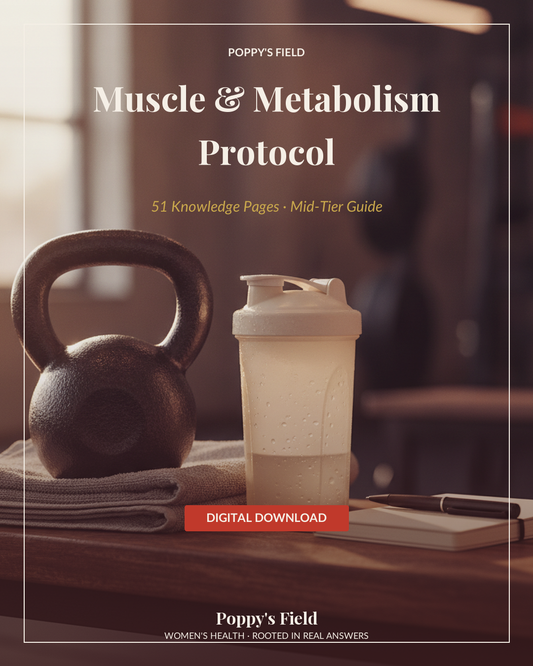 The Muscle & Metabolism Protocol for the 30s Shift | Resistance Training Hormone Balance Women | Instant Download — Poppy's Field (cover)