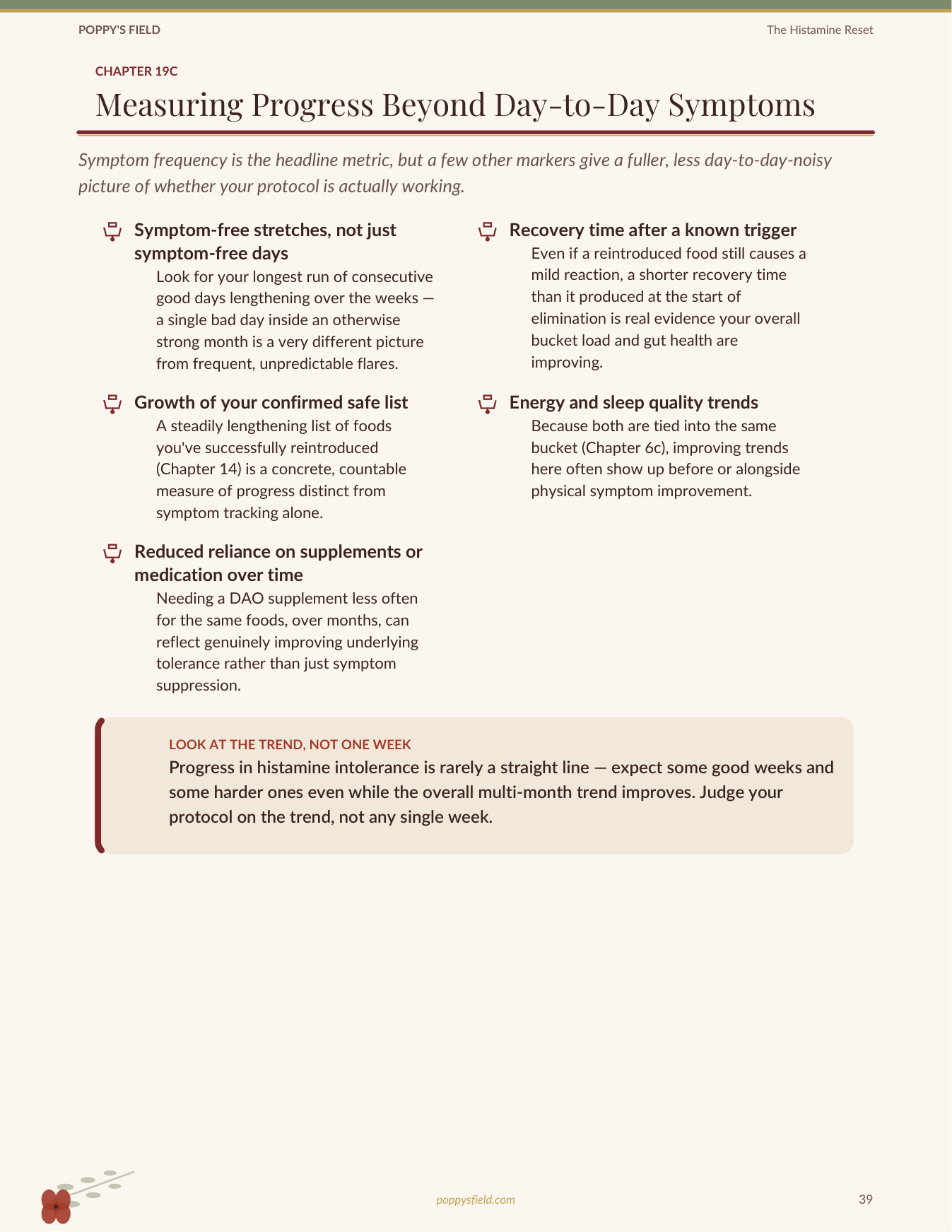The Histamine Reset | Low-Histamine Food Diary Symptom Tracker | MCAS Histamine Intolerance Guide | Instant Download — Poppy's Field (preview 3)