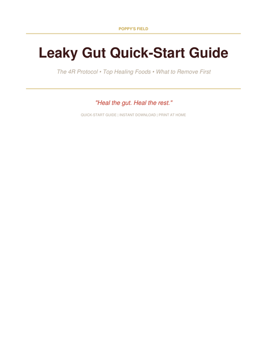 Leaky Gut Quick-Start Guide | 4R Protocol Gut Healing Foods First Steps | Instant Download — Poppy's Field (preview 1)