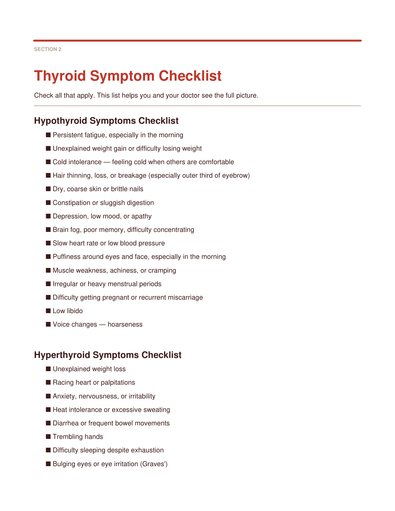 Thyroid Health Tracker and Guide | Lab Results Symptom Log Doctor Script — Poppy's Field