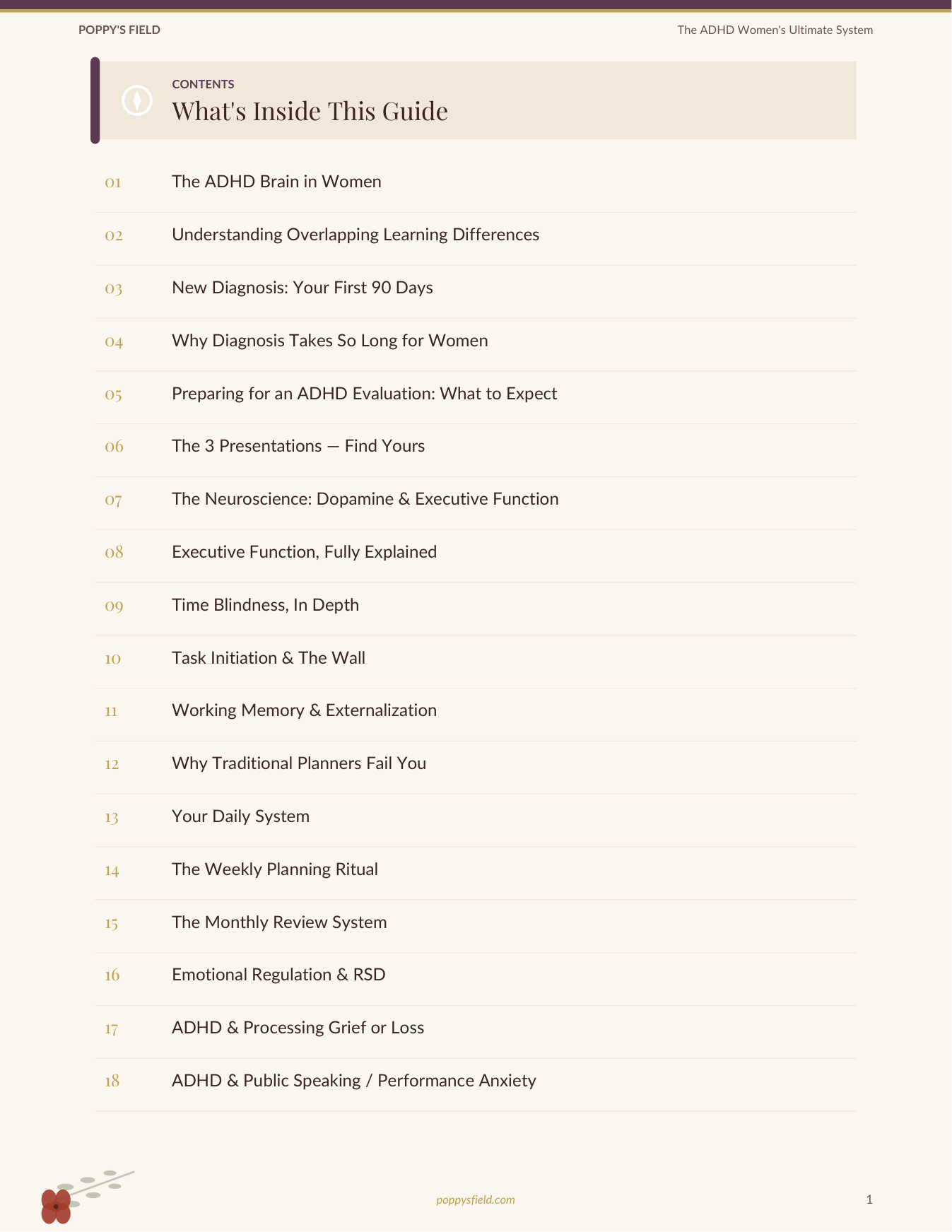 ADHD Women's Ultimate Planner Bundle — Poppy's Field (preview 1)