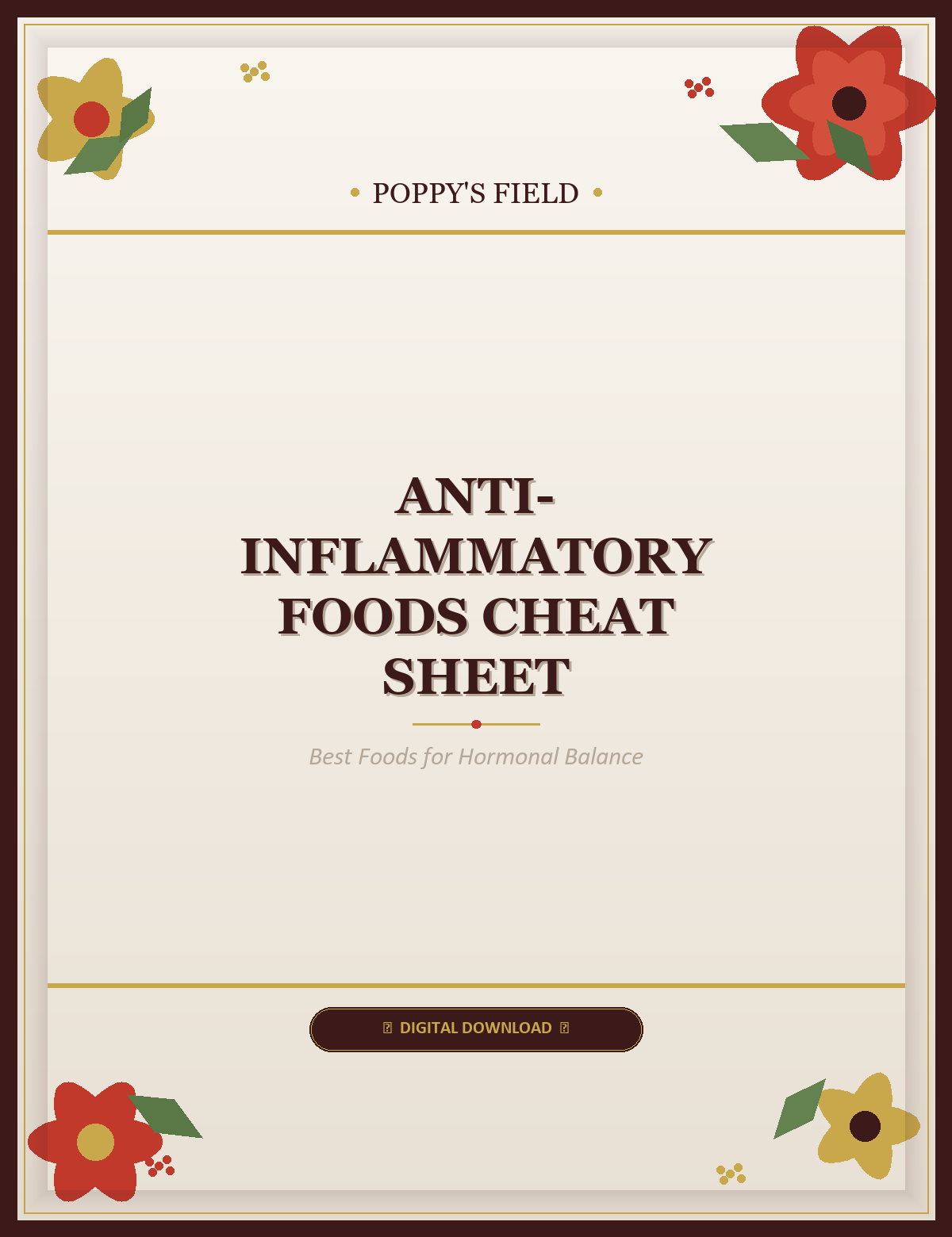 Anti-Inflammatory Foods Cheat Sheet