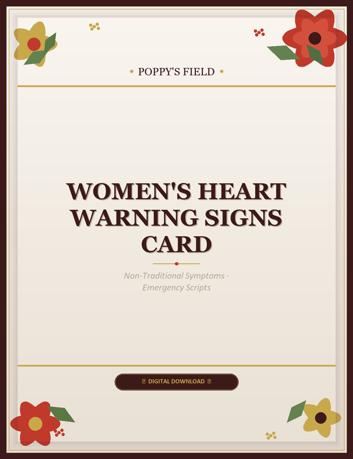 Women's Heart Warning Signs Card