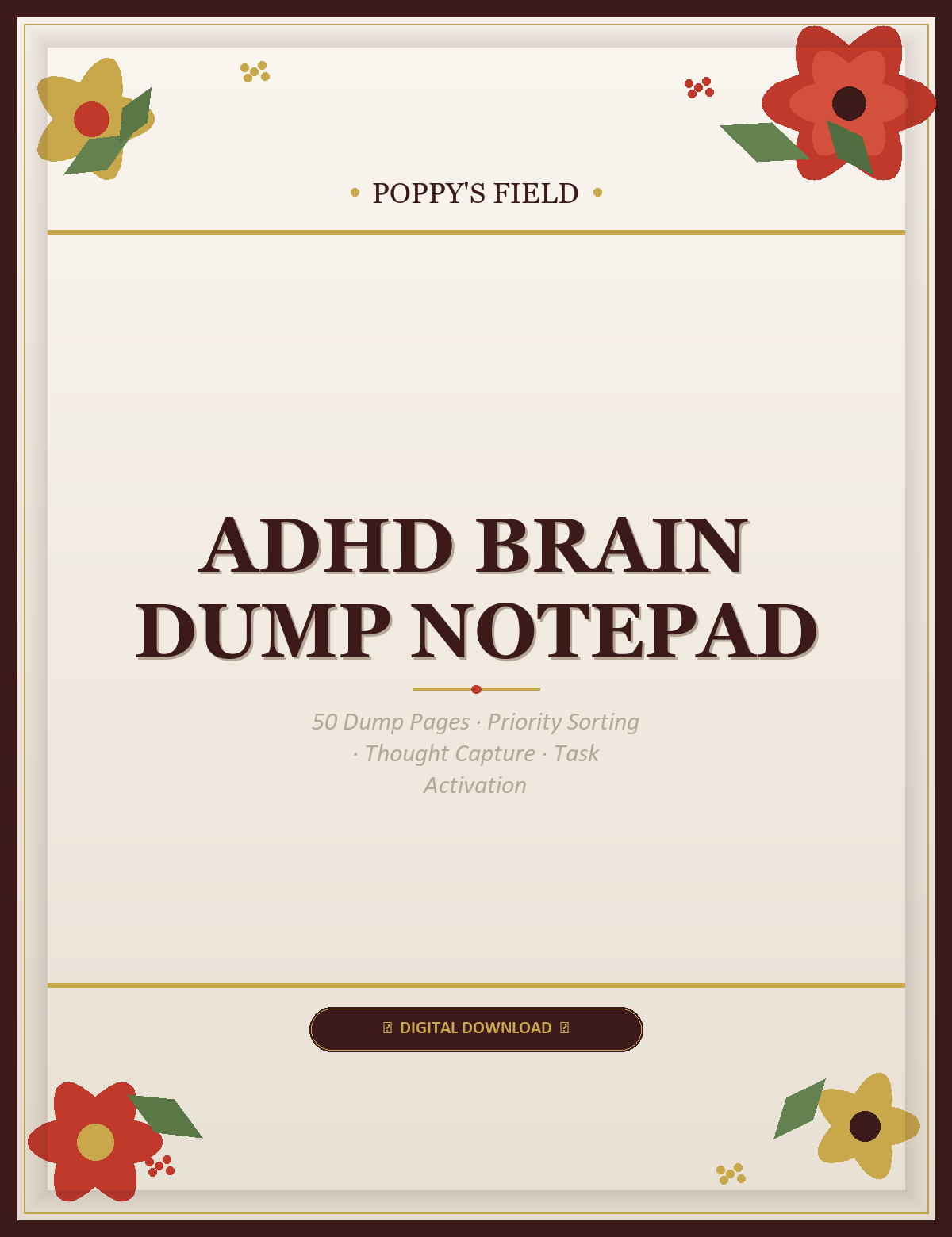 ADHD Brain Dump Notepad Cover