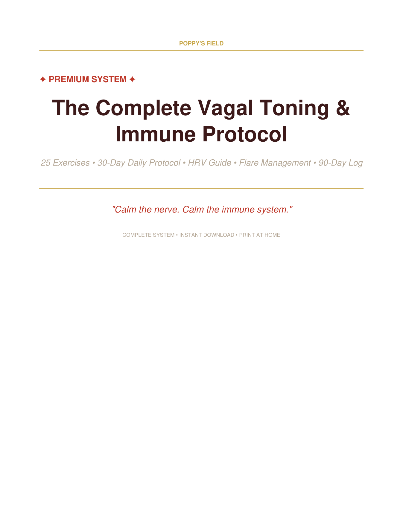 The Complete Vagal Toning & Immune Protocol — Poppy's Field (preview page 1)