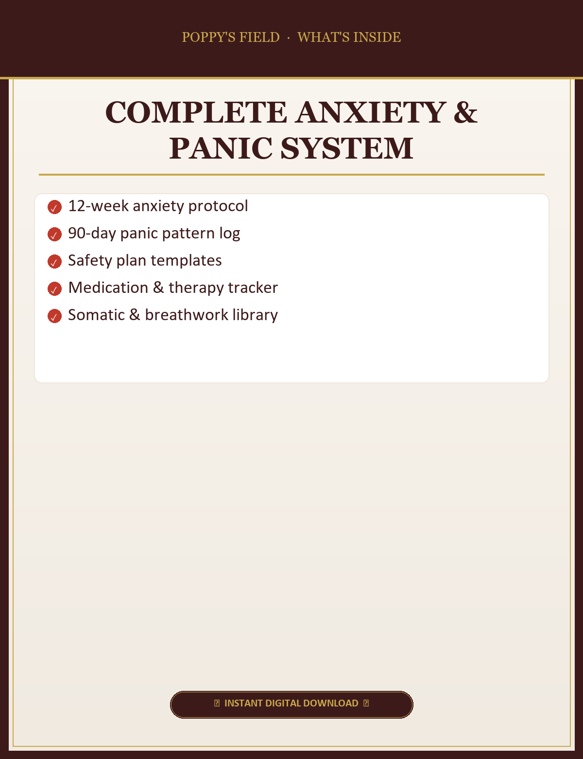 Complete Anxiety & Panic System — What's Inside