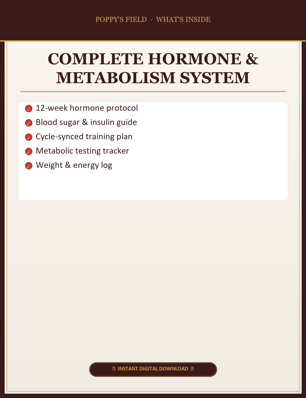 Complete Hormone & Metabolism System — What's Inside