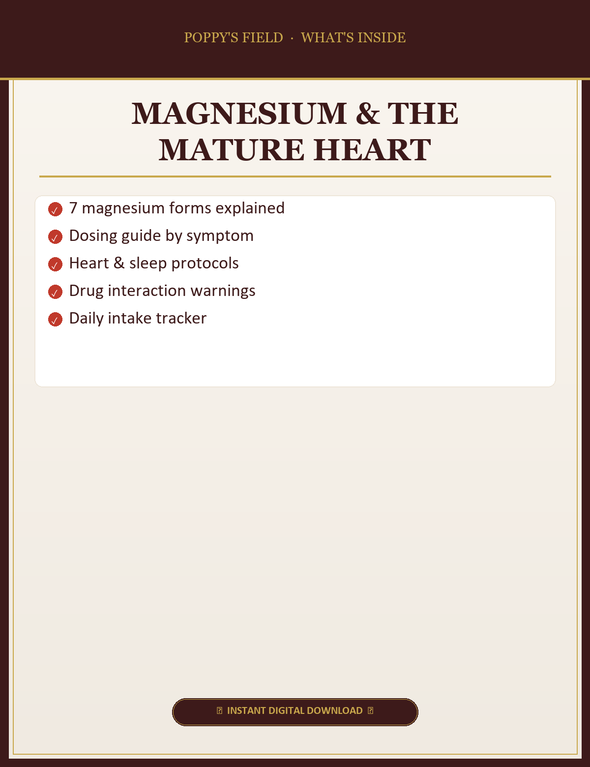 Magnesium & the Mature Heart — What's Inside