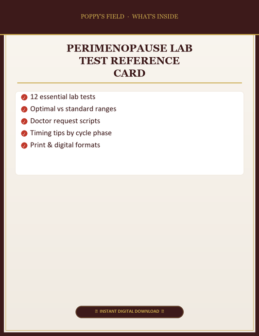 Perimenopause Lab Test Reference Card — What's Inside
