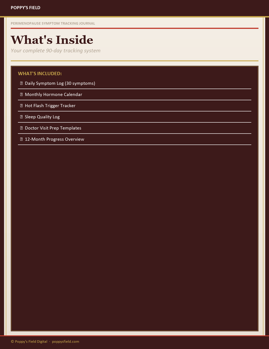 Perimenopause Symptom Tracking Journal | 90-Day Daily Log | Women Over 40 | Instant Download